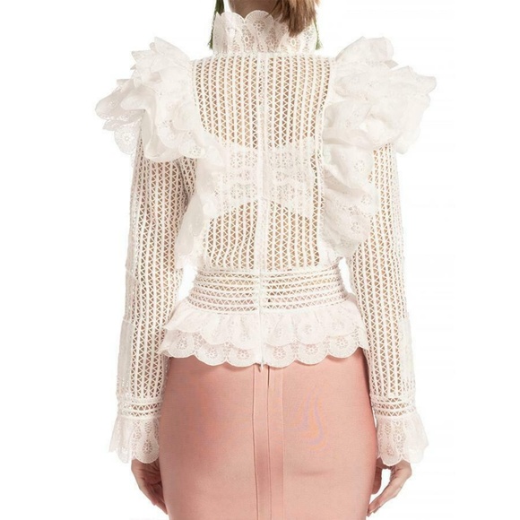 GRACIA V neck lace top - Picture 2 of 4